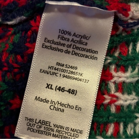 Holiday Time Llama Drink Pouch Ugly Christmas Sweater Unisex Adult Size XL - Picture 8 of 8